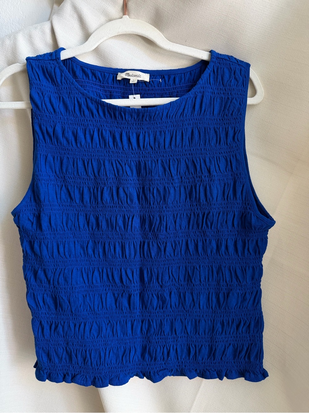Madewell Cobalt Smocked Tank Top